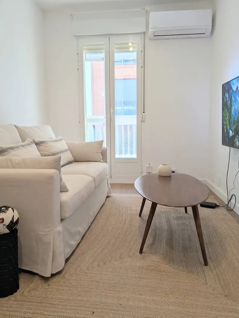 Sala d'estar de Apartament de lloguer en Madrid amb Calefacció, Parquet i Terrassa