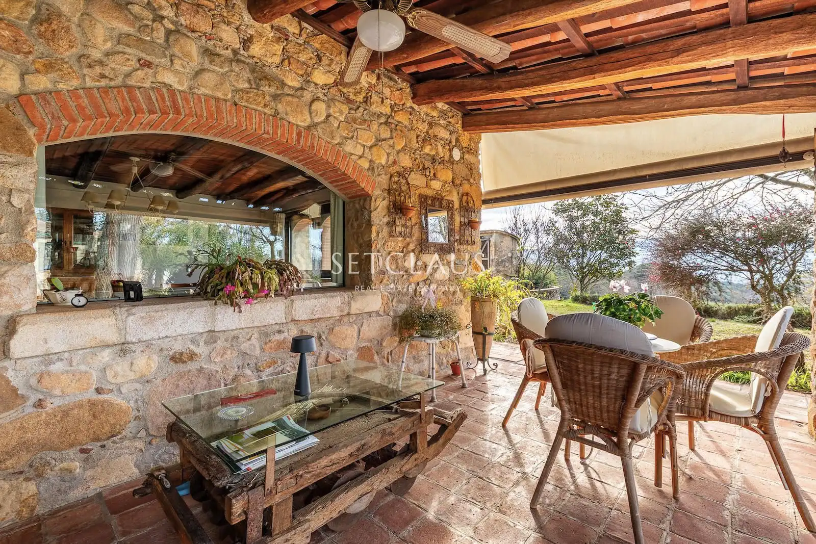 Terrassa de Finca rústica en venda en Sant Feliu de Buixalleu amb Aire condicionat, Calefacció i Terrassa