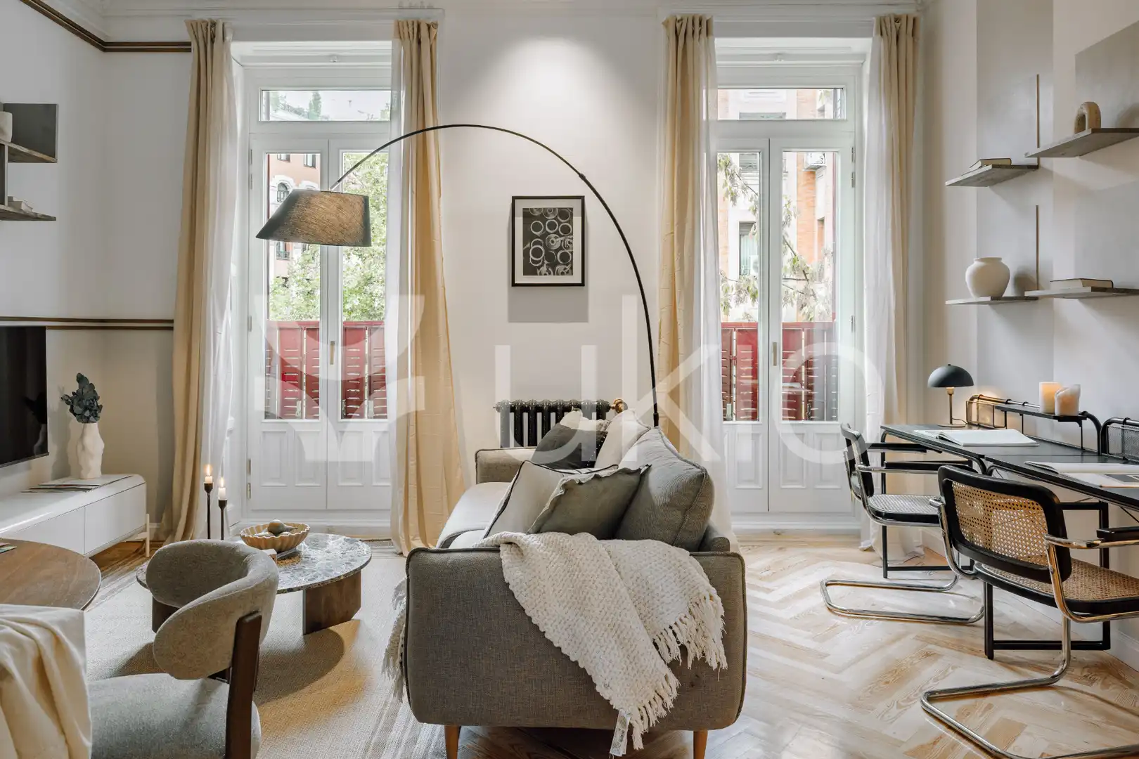 Sala de estar de Apartamento de alquiler en Madrid con Aire acondicionado, Calefacción y Amueblado