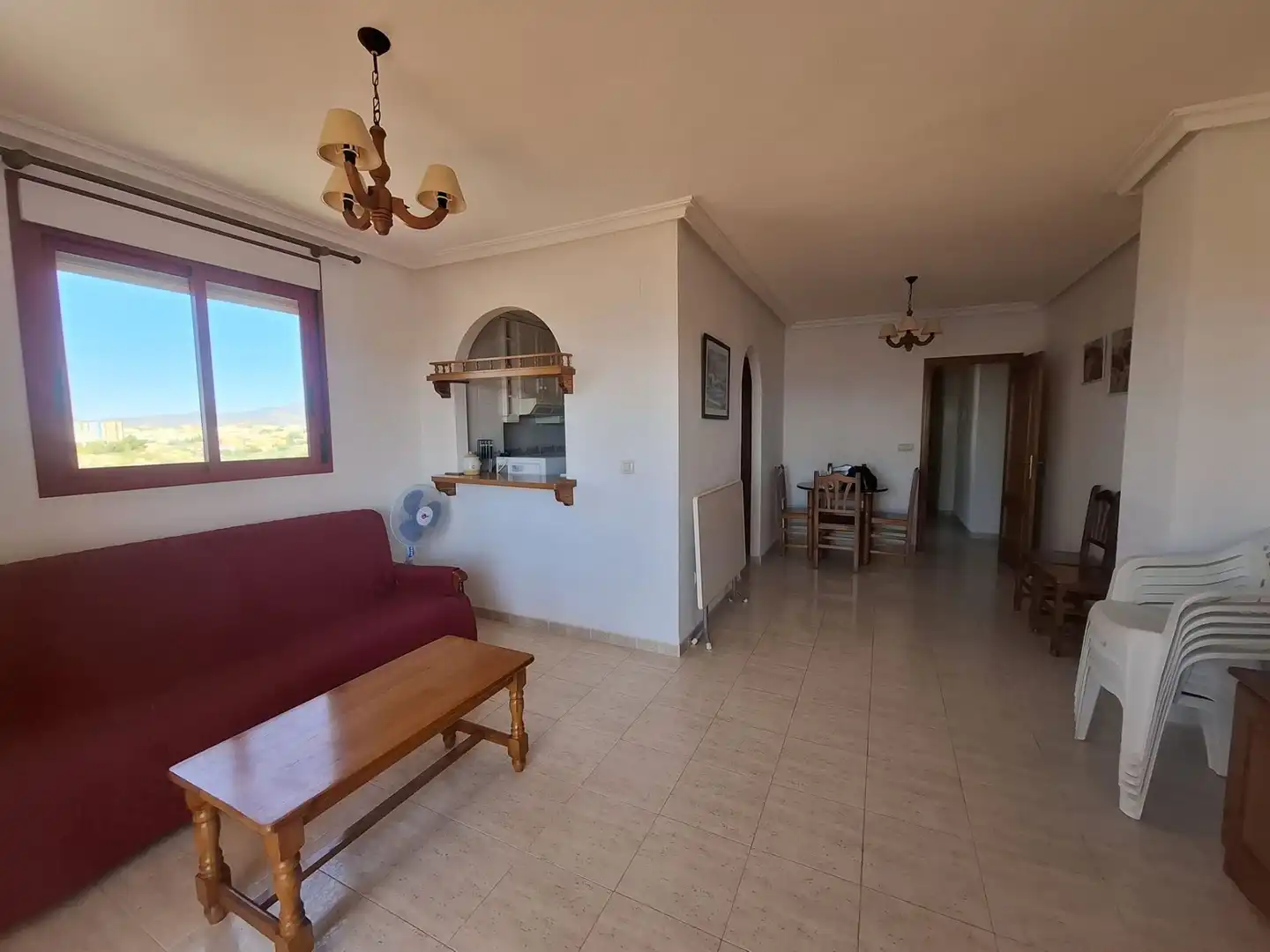 Sala d'estar de Pis de lloguer en Villajoyosa / La Vila Joiosa amb Aire condicionat, Terrassa i Piscina comunitària