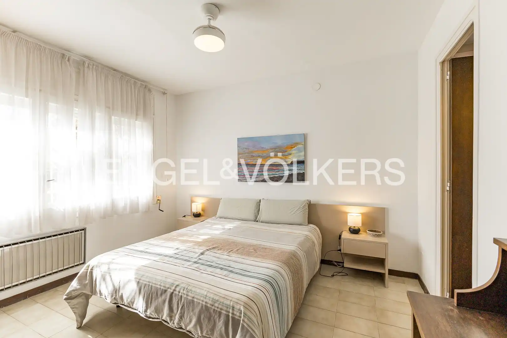 Schlafzimmer von Wohnung zur Miete in Cubelles mit Klimaanlage, Heizung und Privatgarten