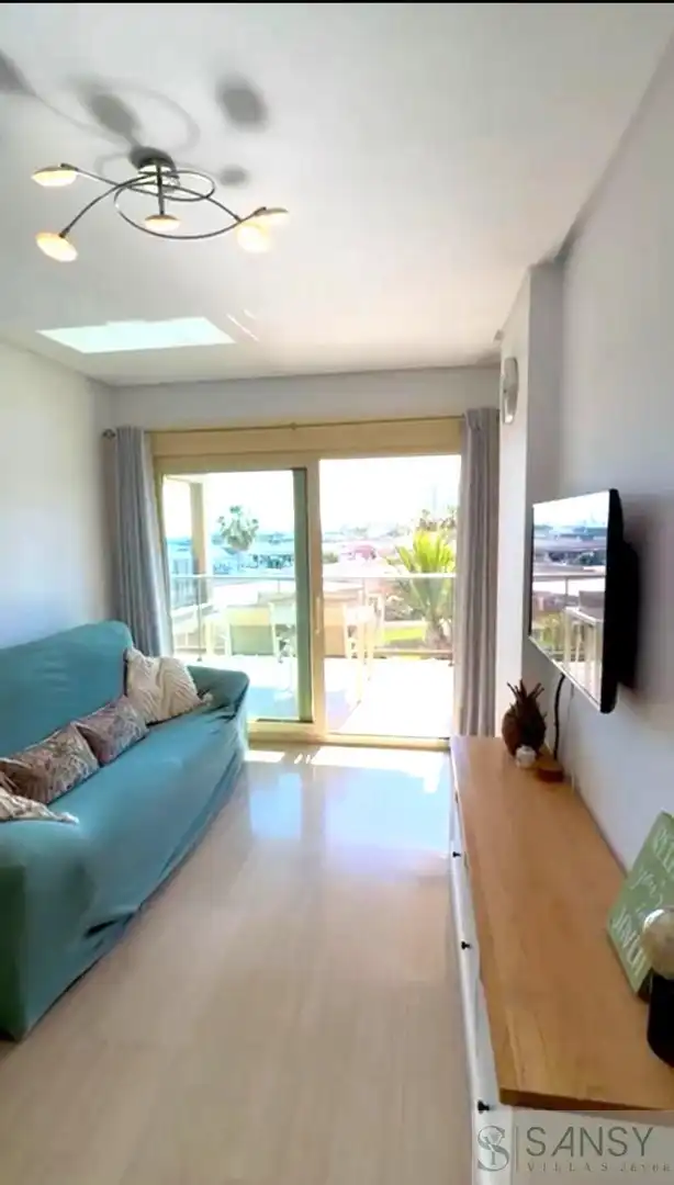 Sala d'estar de Apartament de lloguer en Jávea / Xàbia amb Aire condicionat, Calefacció i Terrassa