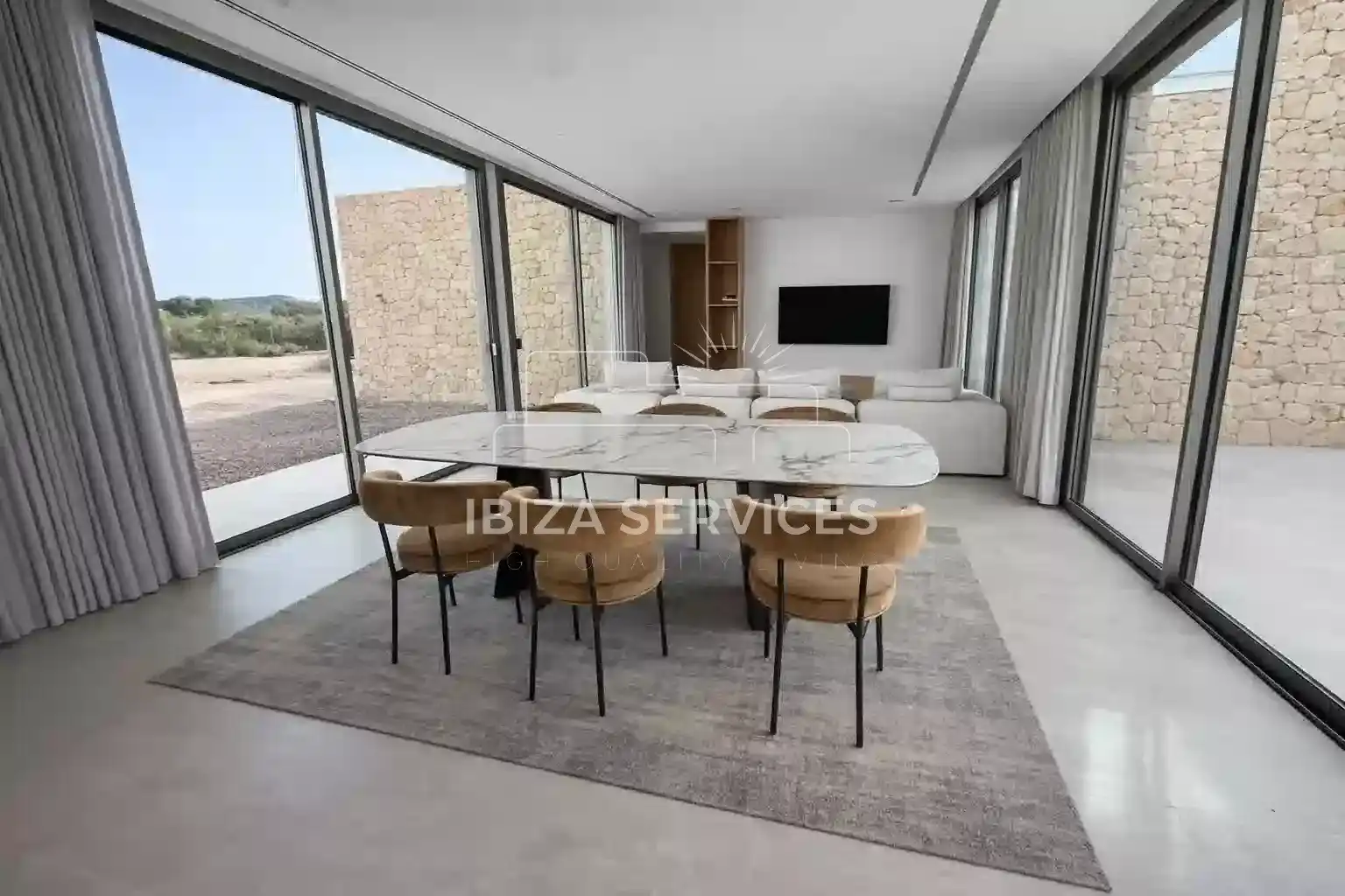 Dining room of Houses for rent in Santa Eulària des Riu  with Air Conditioner, Private garden and Swimming Pool