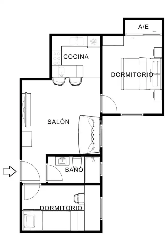 Piso de alquiler en Madrid con Aire acondicionado, Calefacción y Amueblado