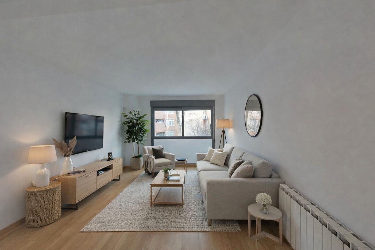 Living room of Flat for sale in  Madrid Capital  with Air Conditioner, Heating and Storage room