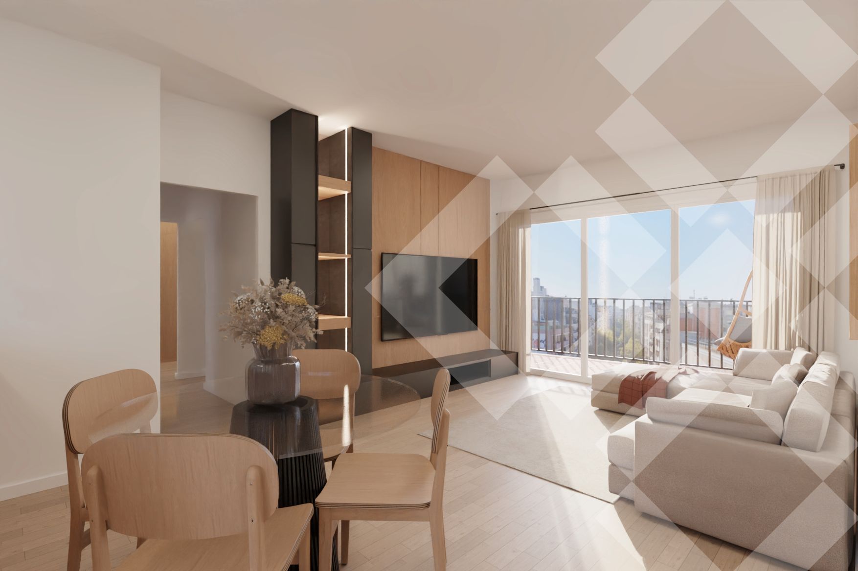 Sala d'estar de Pis en venda en  Barcelona Capital amb Aire condicionat, Calefacció i Parquet