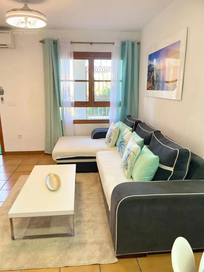Wohnzimmer von Maisonette zur Miete in L'Alfàs del Pi mit Klimaanlage, Terrasse und Schwimmbad