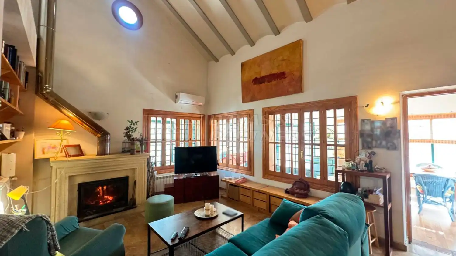 Sala de estar de Finca rústica de alquiler con opción a compra en Murcia con Aire acondicionado, Calefacción y Jardín privado
