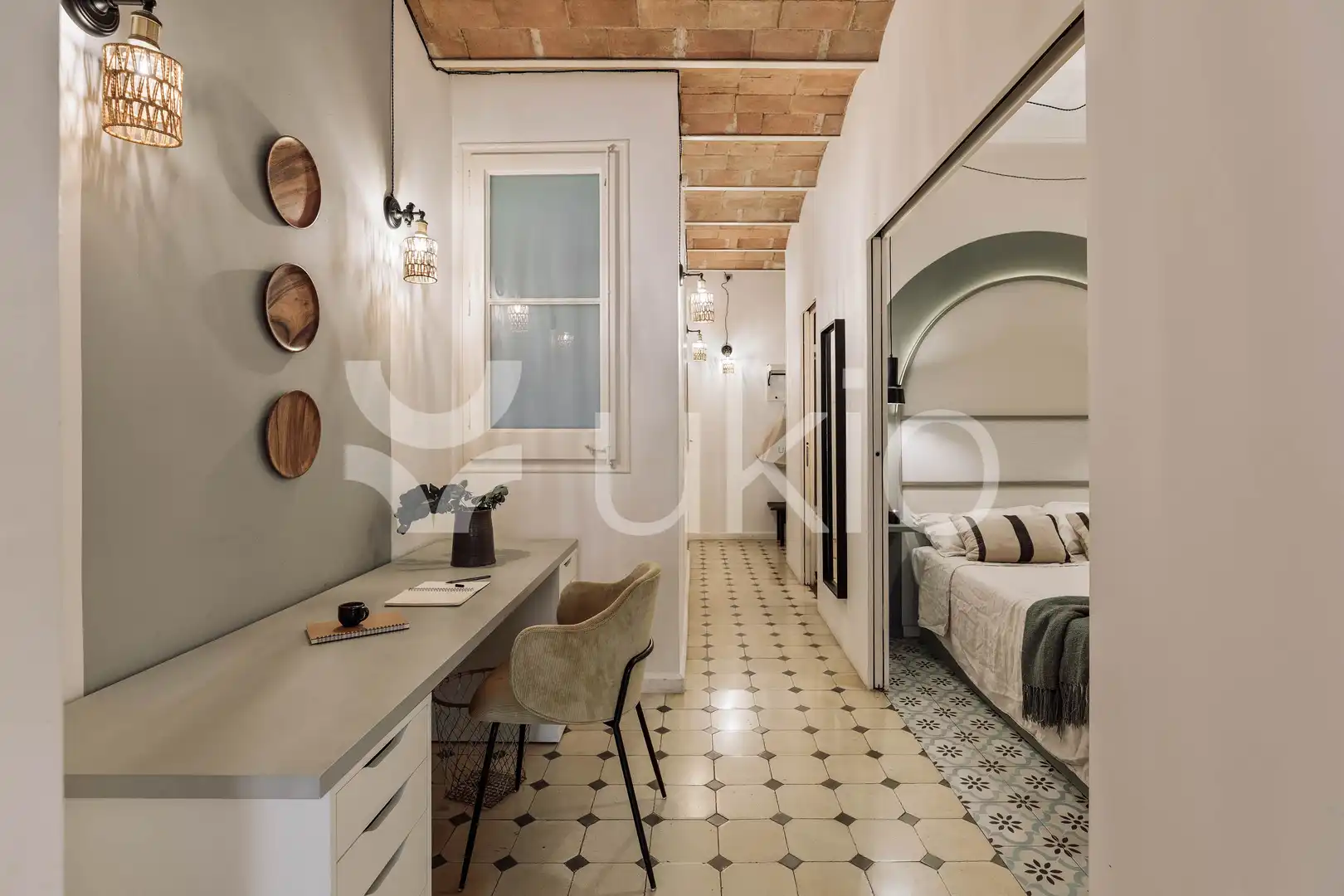 Habitación de Apartamento de alquiler en Barcelona con Aire acondicionado, Calefacción y Amueblado