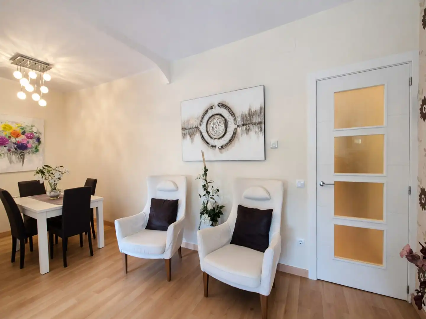 Sala de estar de Piso en venta en Sabadell con Calefacción, Parquet y Amueblado