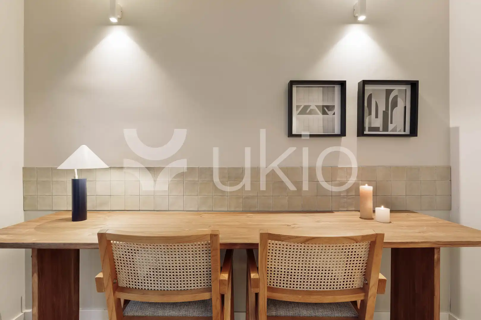 Cocina de Apartamento de alquiler en Barcelona con Aire acondicionado, Calefacción y Terraza
