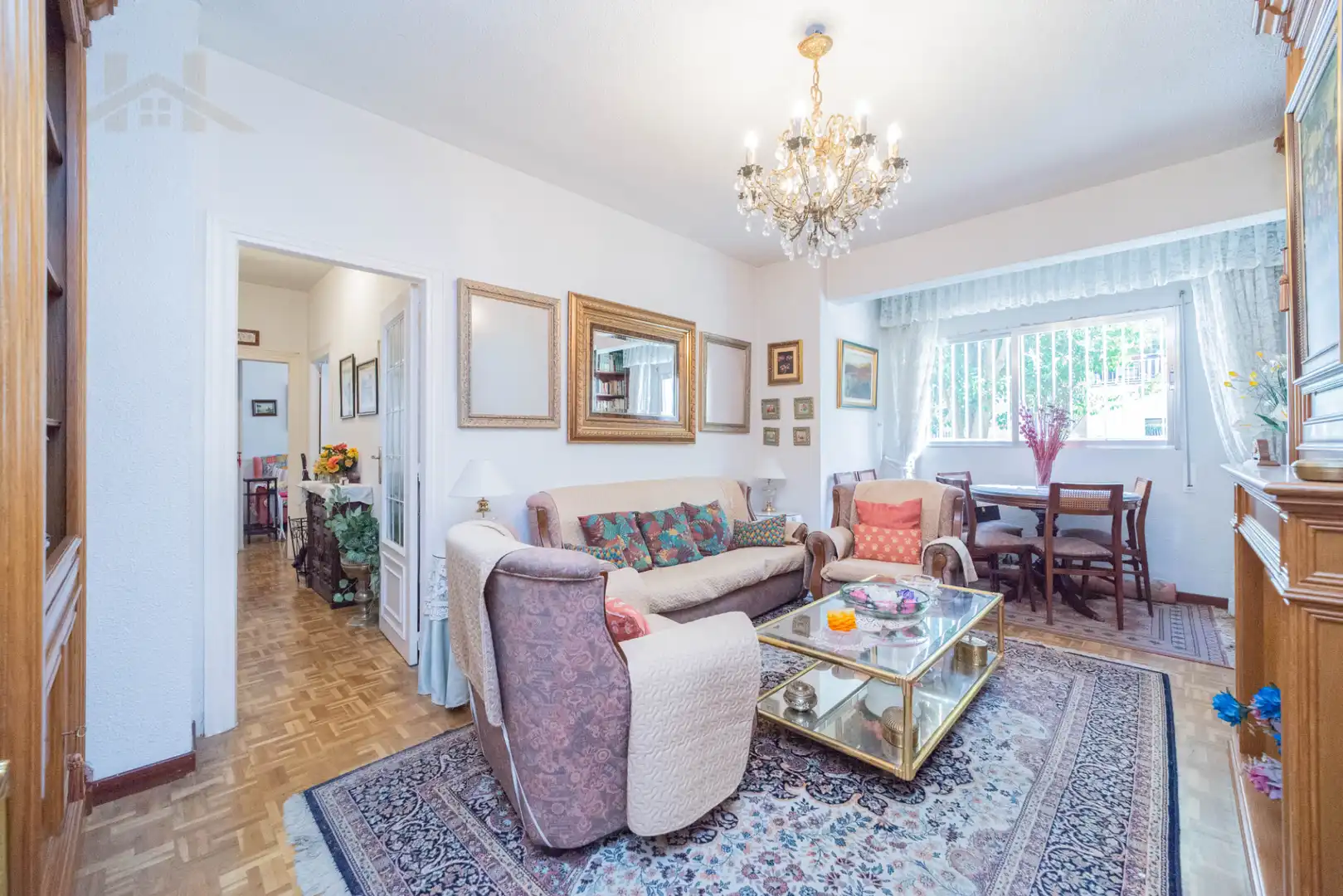 Sala de estar de Piso en venta en Madrid con Calefacción, Parquet y Amueblado