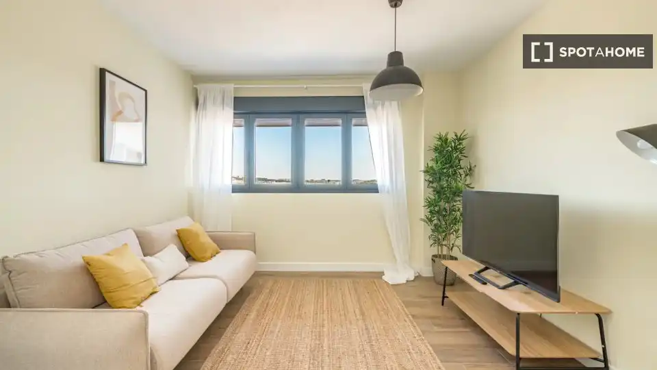Living room of Flat for rent in Madrid  with Air Conditioner, Heating and Furnished