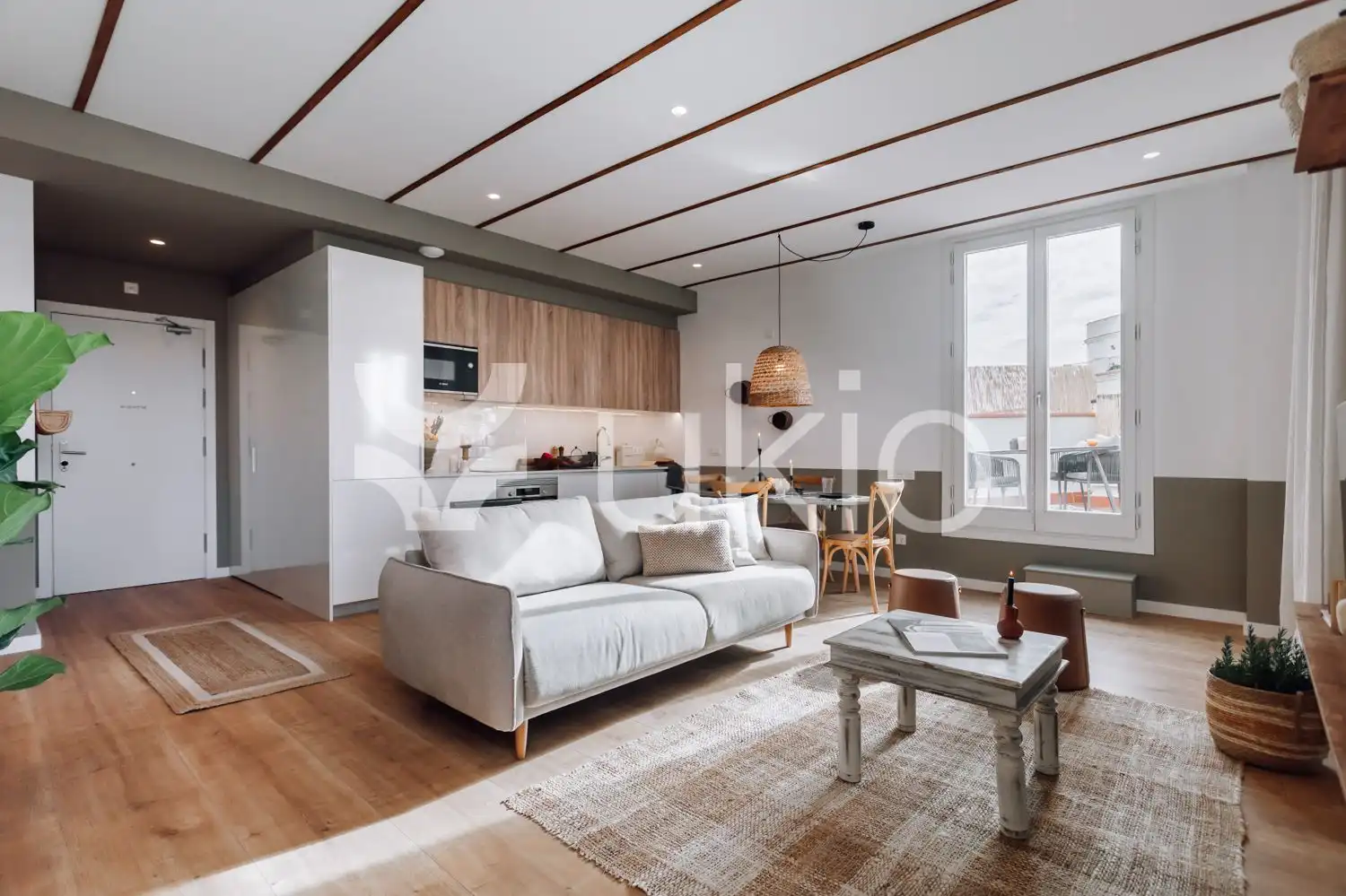 Sala d'estar de Apartament de lloguer en Barcelona amb Aire condicionat, Moblat i Forn