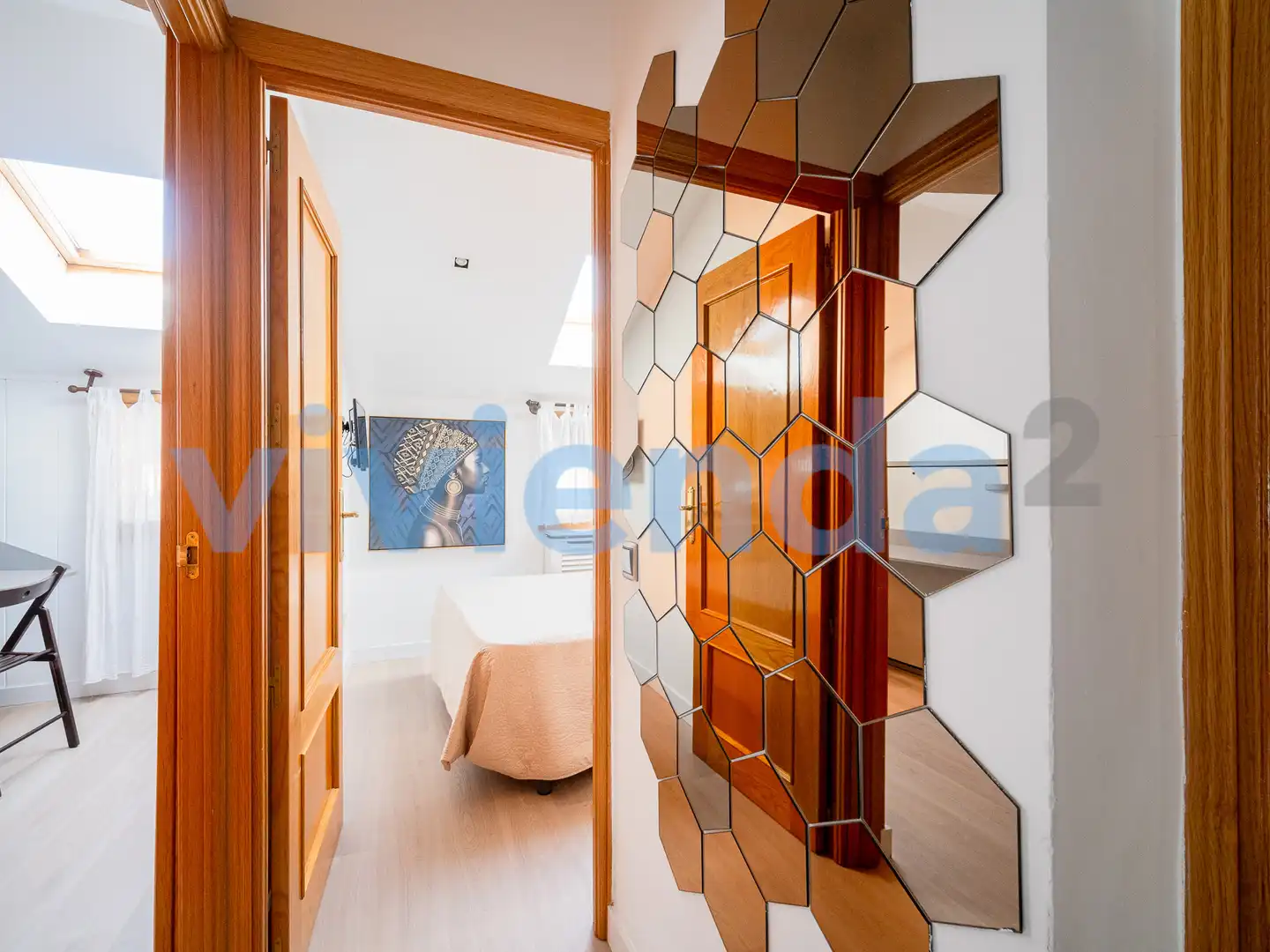 Schlafzimmer von Wohnung zur Miete in Madrid mit Klimaanlage und Heizung
