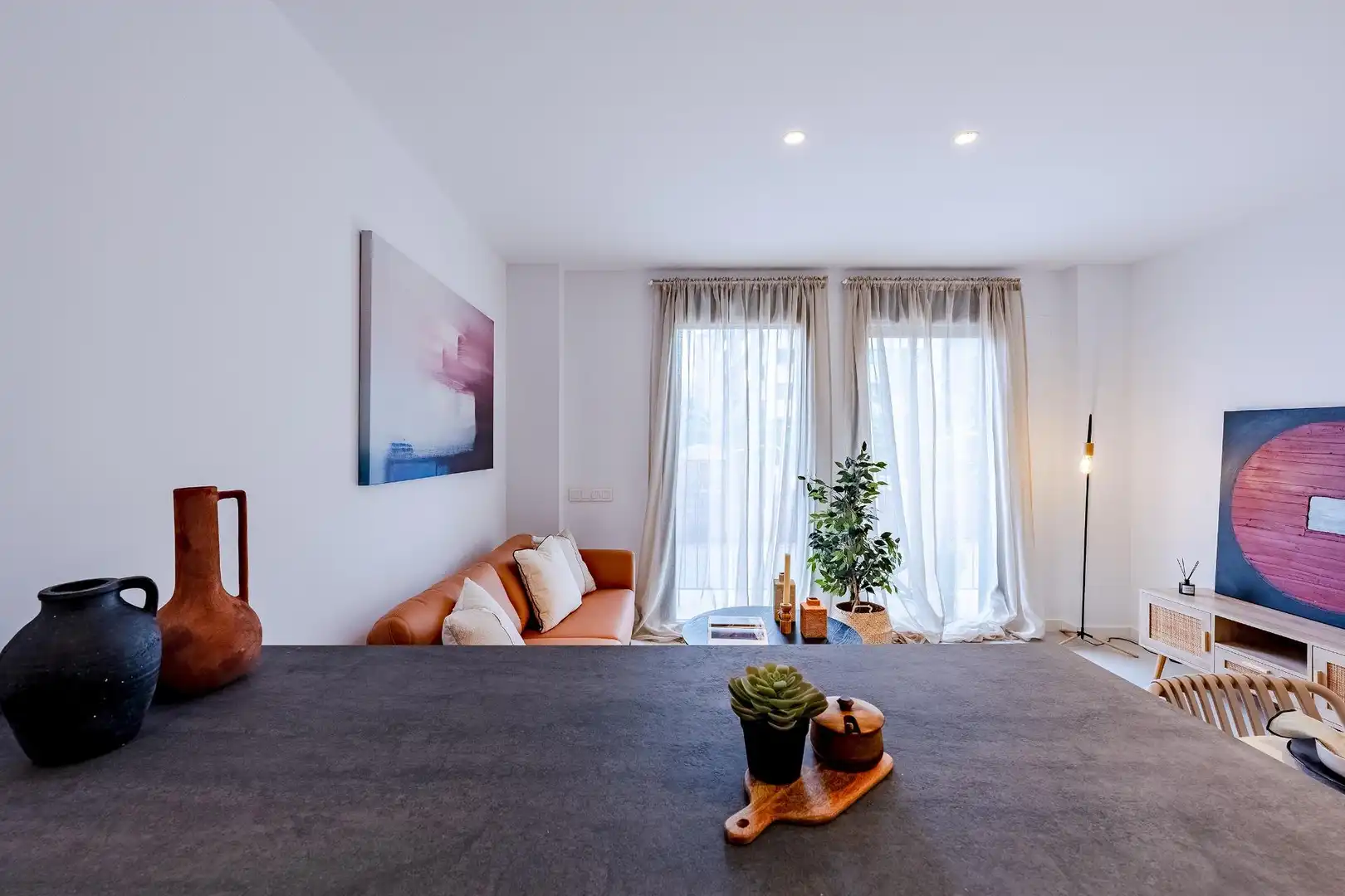 Sala de estar de Piso en venta en Barcelona con Aire acondicionado, Calefacción y Parquet