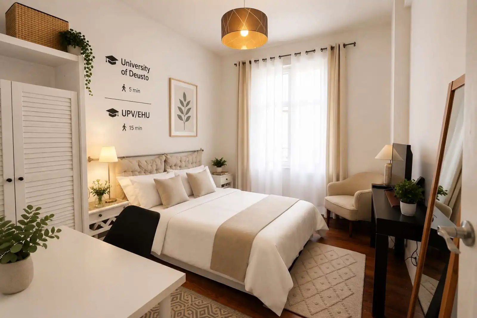 Bedroom of Flat for share in Bilbao   with Air Conditioner, Heating and Terrace