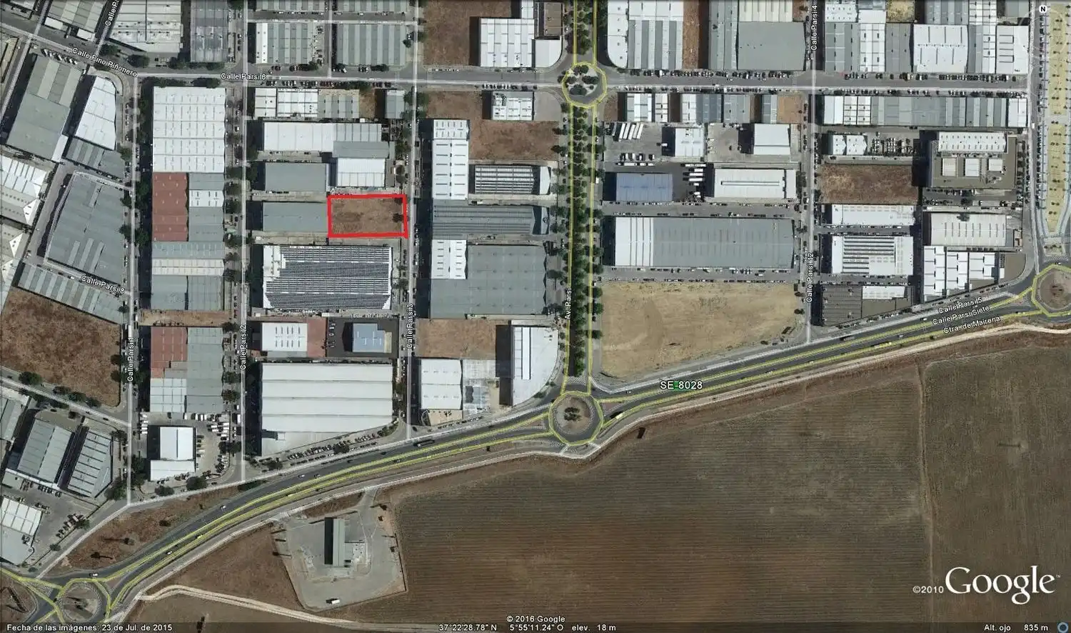 Exterior view of Industrial land for sale in Sevilla