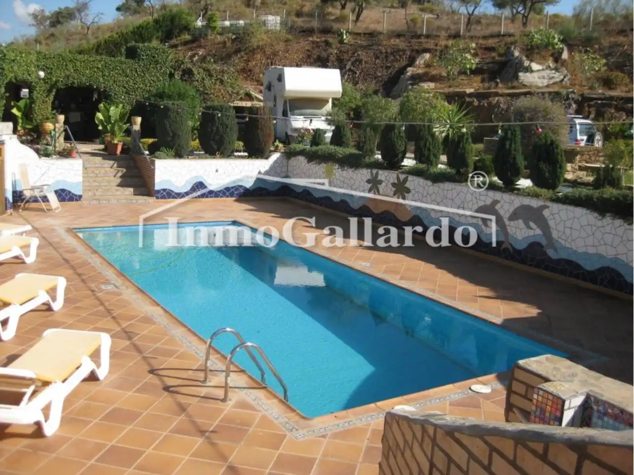 Piscina de Finca rústica en venda en Casabermeja amb Aire condicionat, Calefacció i Terrassa