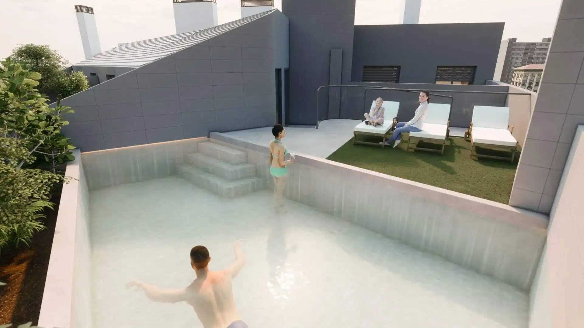 Schwimmbecken von Wohnung zum Verkauf in Murcia mit Klimaanlage, Heizung und Privatgarten