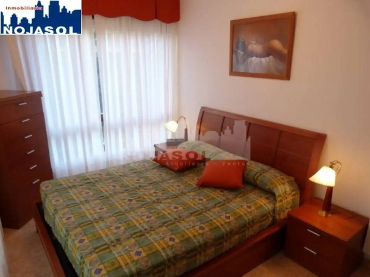Dormitori de Apartament de lloguer en Noja amb Calefacció, Jardí privat i Terrassa