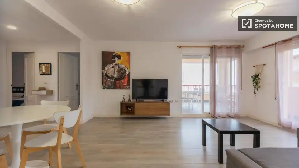 Sala d'estar de Pis de lloguer en Sueca amb Aire condicionat, Calefacció i Moblat