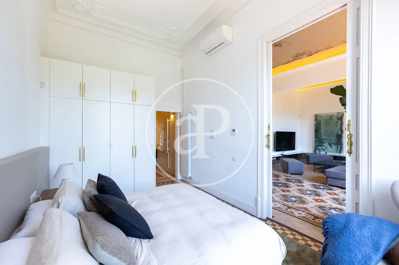Schlafzimmer von Wohnung zur Miete in Barcelona mit Klimaanlage, Heizung und Möbliert