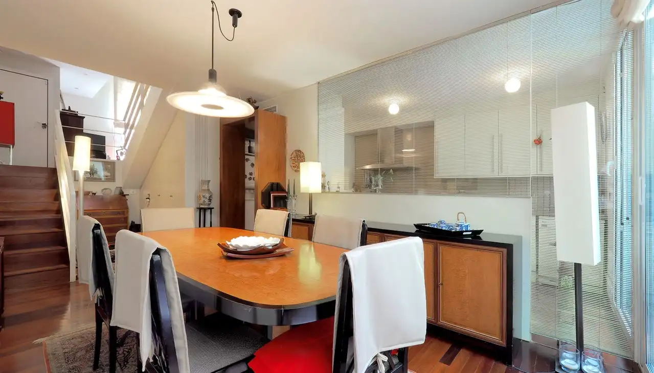 Dining room of Houses for sale in Barcelona  with Parquet flooring, Terrace and Furnished