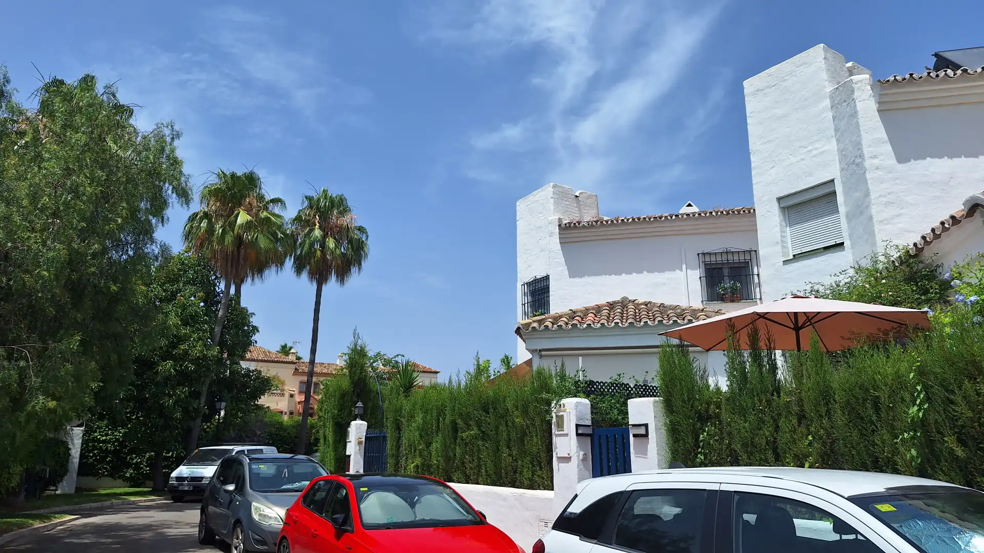 Exterior view of Detached homes for sale in Estepona  with Air Conditioner, Terrace and Swimming Pool