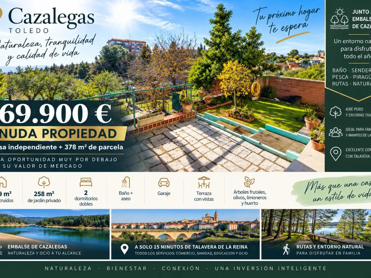 Vista exterior de Casa o xalet en venda en Cazalegas amb Aire condicionat, Terrassa i Balcó