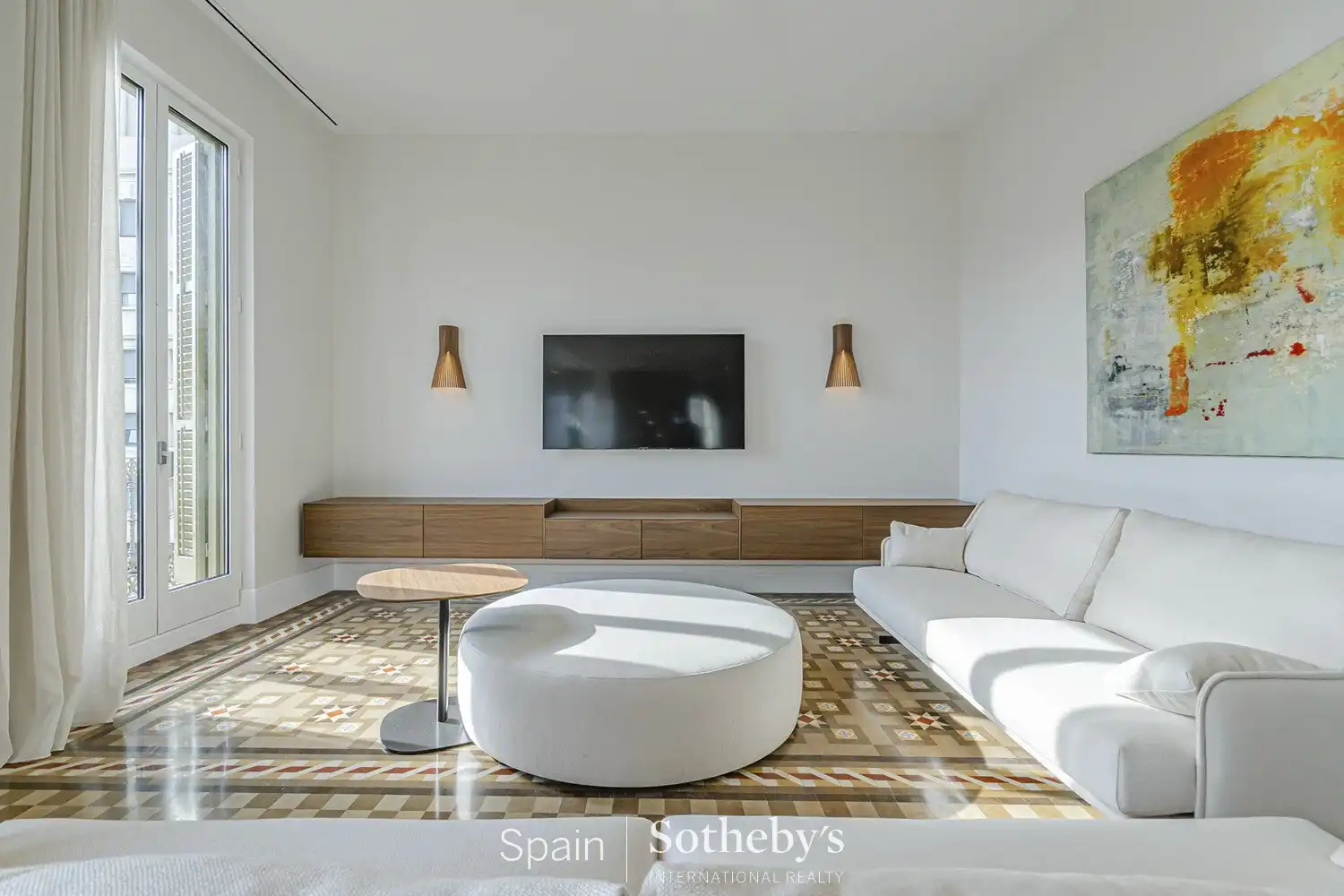 Wohnzimmer von Wohnungen zum Verkauf in Barcelona mit Klimaanlage und Heizung
