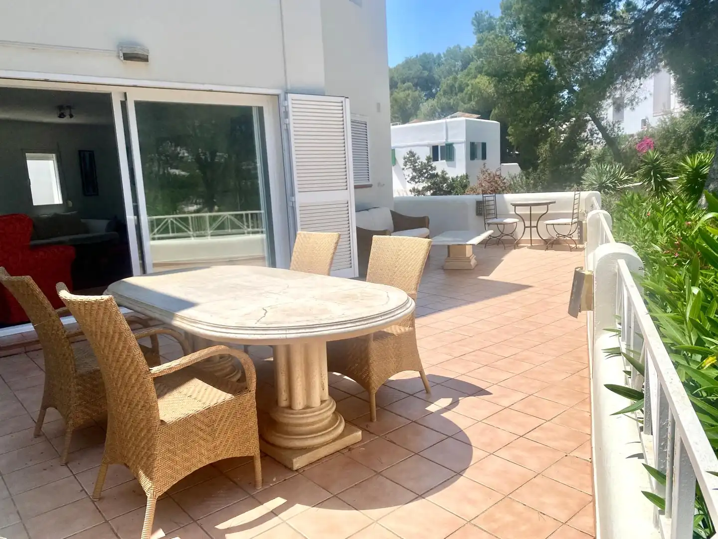 Terraza de Casa adosada en venta en Santa Eulària des Riu con Aire acondicionado, Calefacción y Jardín privado
