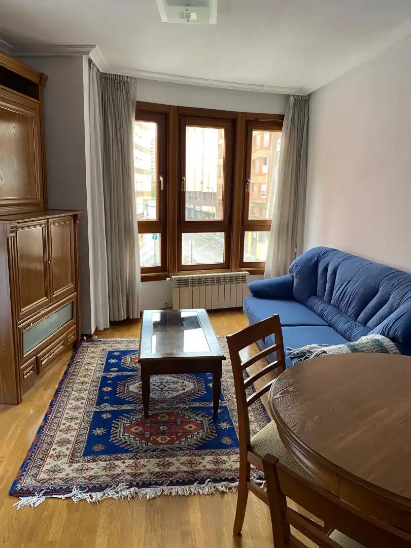 Sala de estar de Piso de alquiler en Oviedo  con Calefacción, Parquet y Amueblado