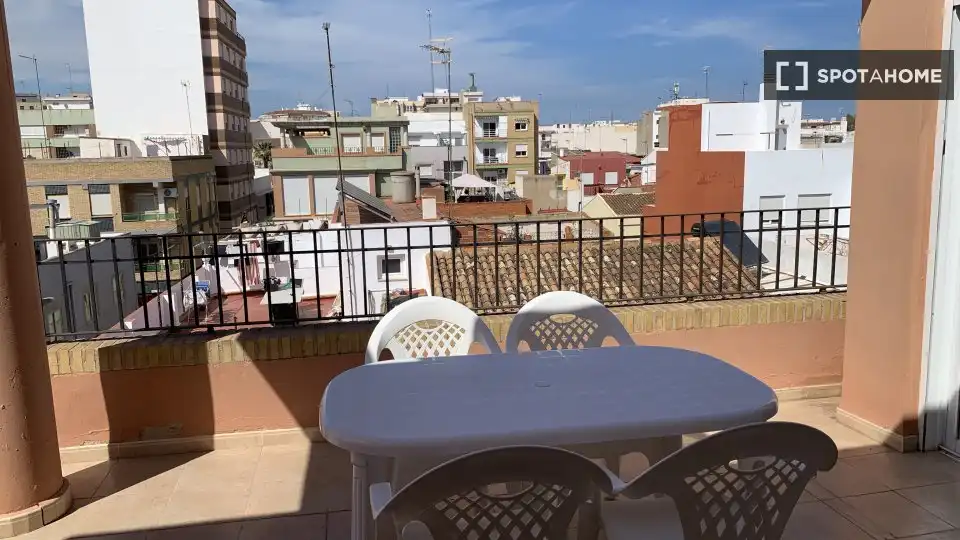 Terraza de Piso de alquiler en Sagunto / Sagunt con Aire acondicionado, Calefacción y Amueblado