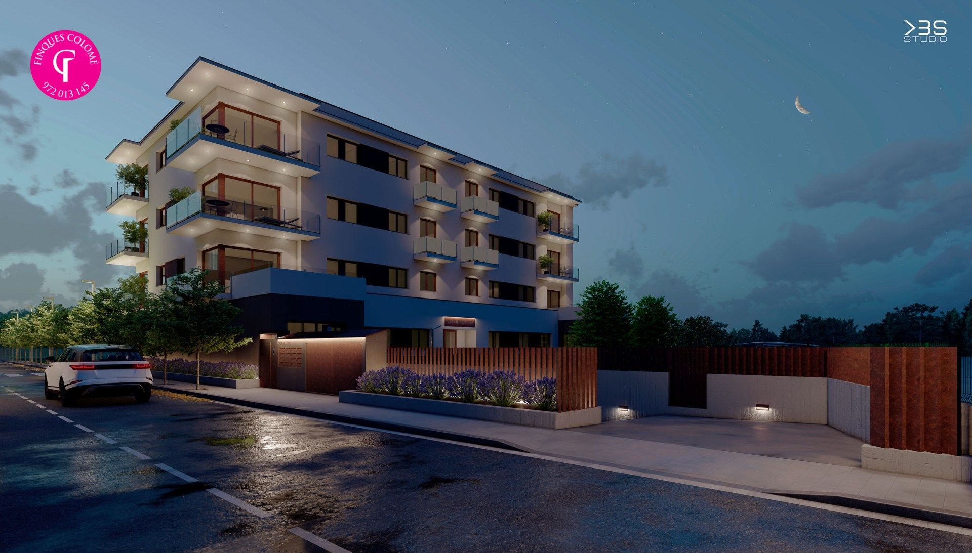 Exterior view of Flat for sale in Girona Capital  with Air Conditioner, Terrace and Storage room