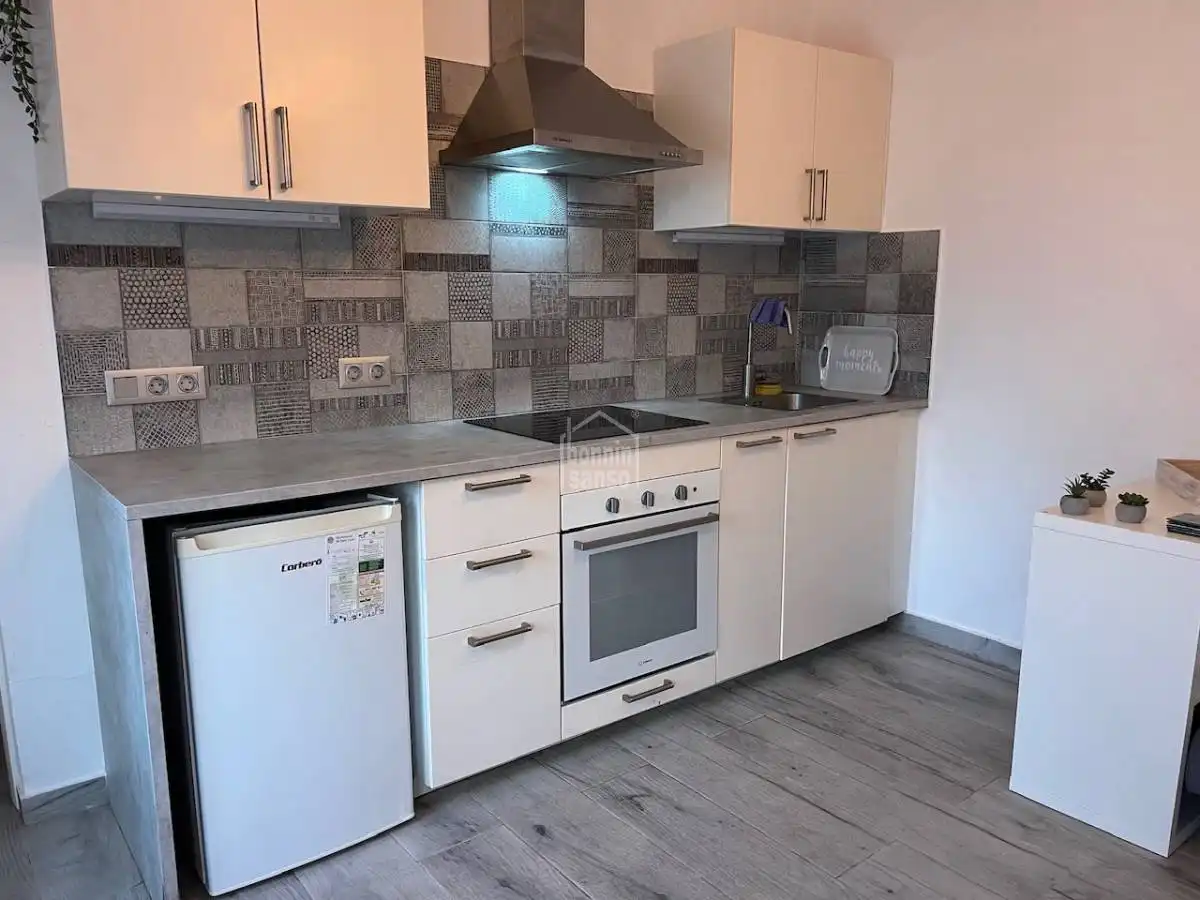 Cuina de Apartament en venda en Sant Lluís amb Jardí privat, Terrassa i Moblat