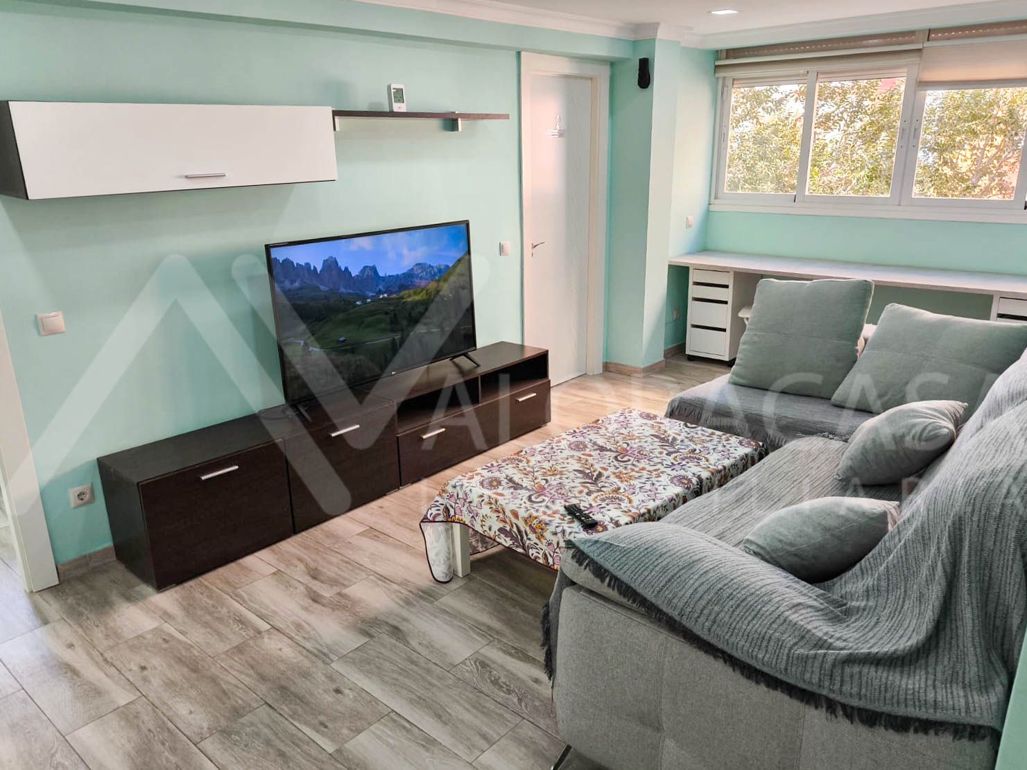 Sala d'estar de Pis en venda en Málaga Capital amb Aire condicionat i Moblat