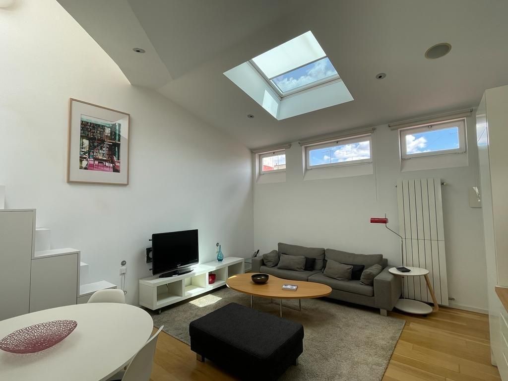 Living room of Apartment to rent in  Madrid Capital  with Air Conditioner