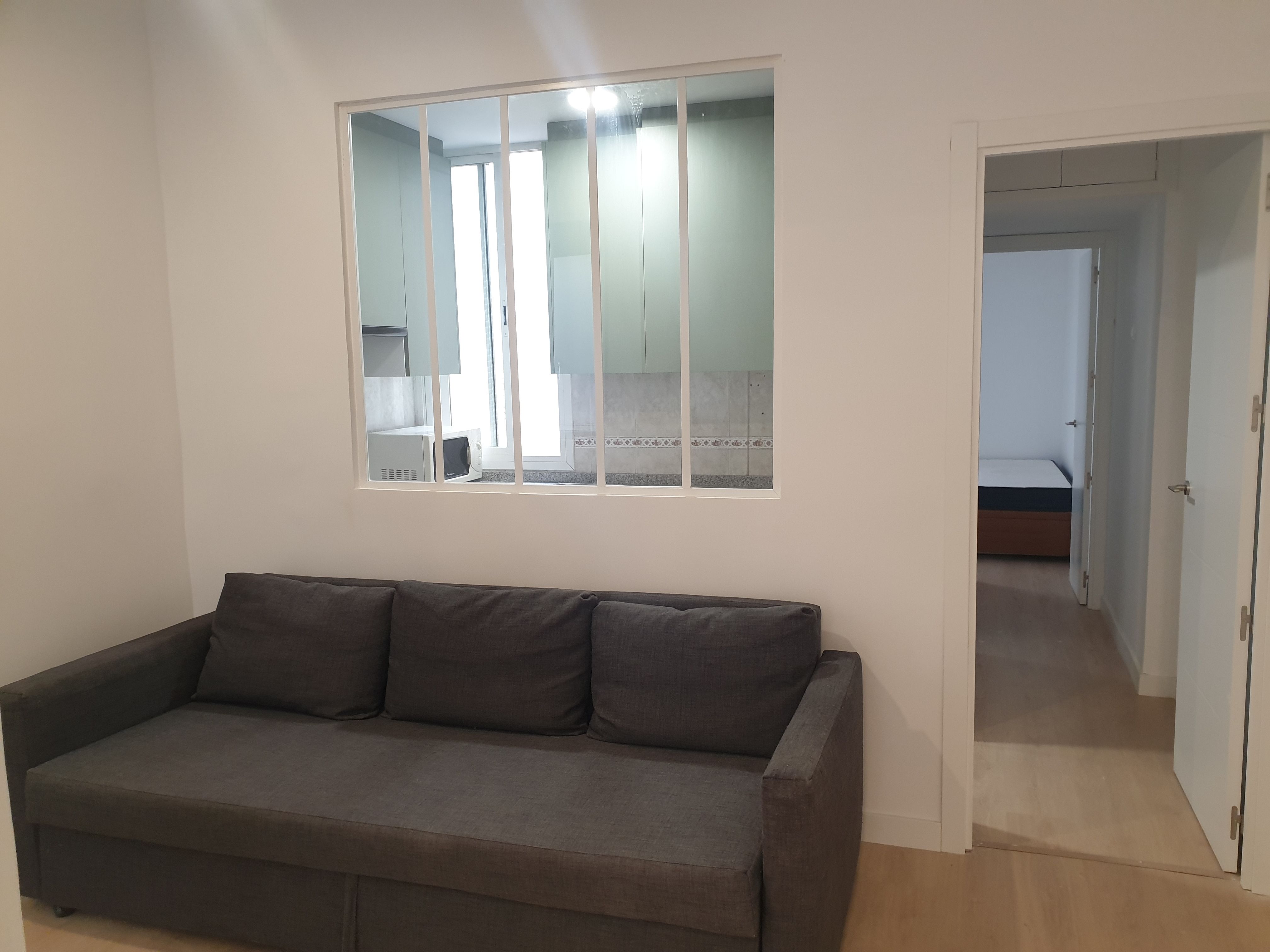 Sala de estar de Piso de alquiler en  Madrid Capital con Aire acondicionado y Balcón