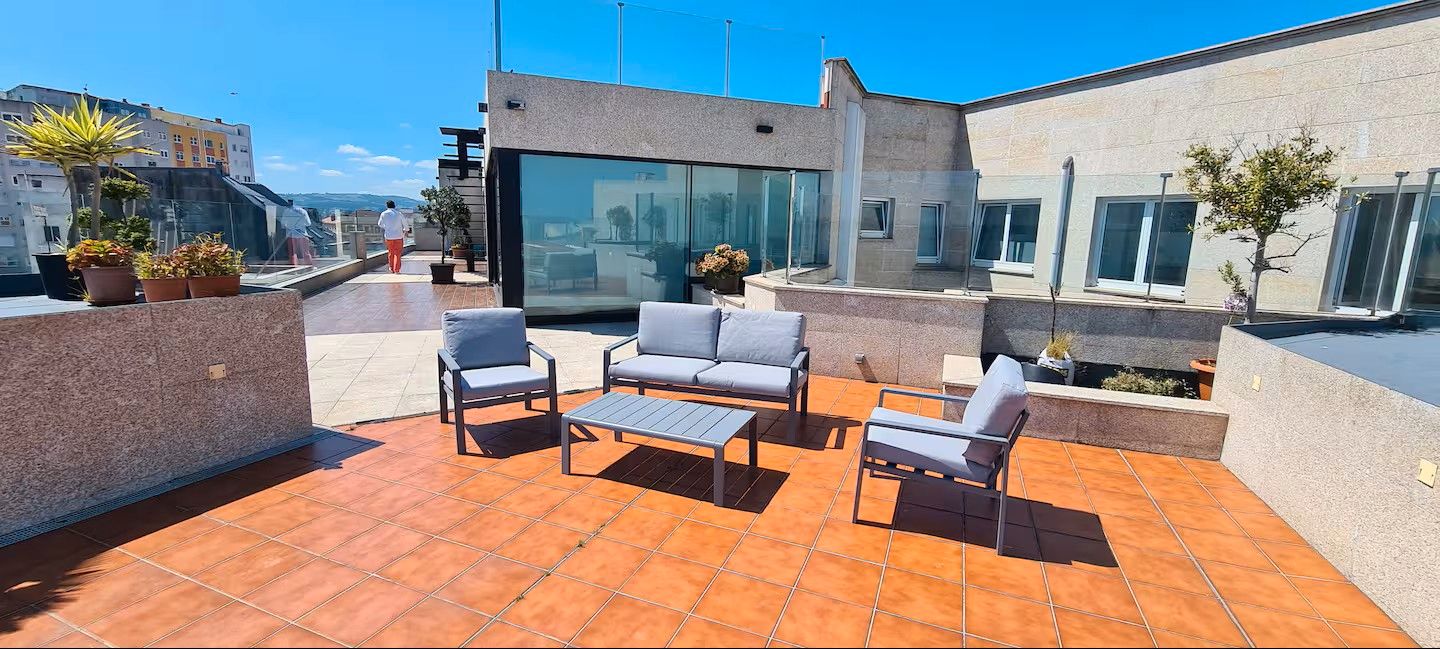 Terrace of Flat to rent in A Coruña Capital   with Air Conditioner, Furnished and TV