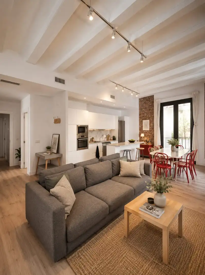 Sala de estar de Piso en venta en Barcelona con Aire acondicionado, Parquet y Balcón