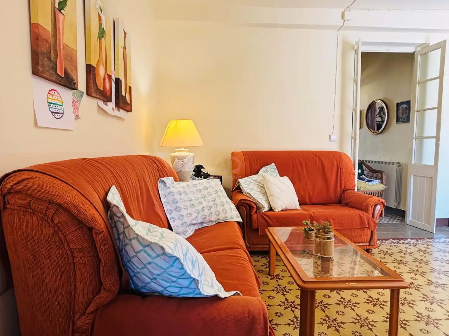 Wohnzimmer von Einfamilien-Reihenhaus zum Verkauf in Cervià de Les Garrigues mit Heizung und Terrasse