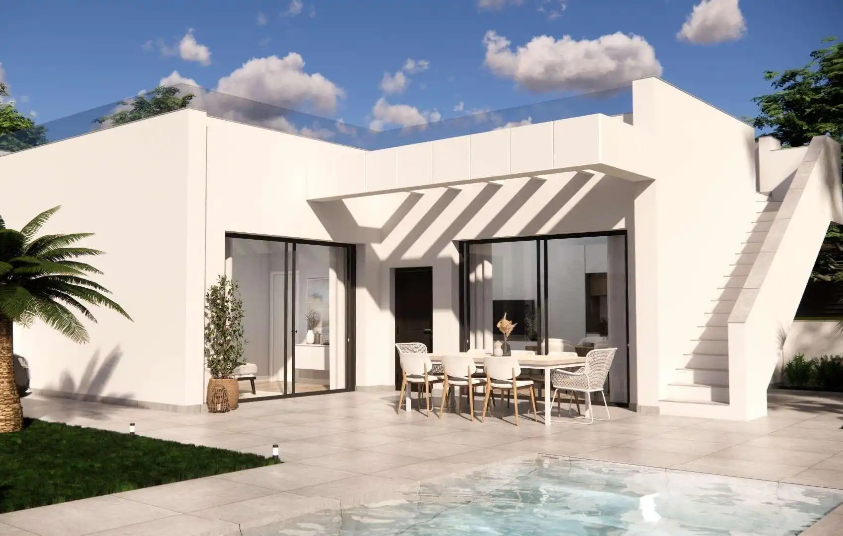 Vista exterior de Casa o xalet en venda en Rojales amb Aire condicionat, Jardí privat i Terrassa