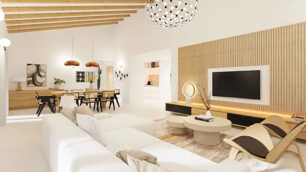 Sala d'estar de Finca rústica en venda en Marratxí amb Aire condicionat, Calefacció i Jardí privat