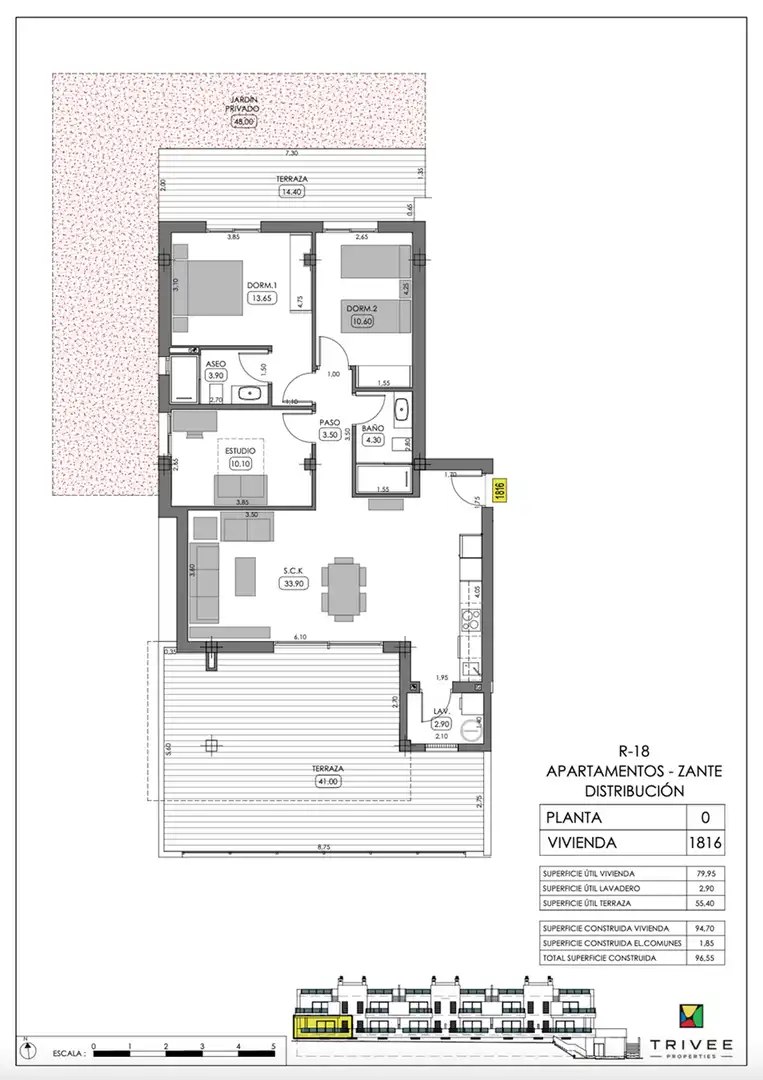 Wohnung zum Verkauf in Algorfa mit Klimaanlage, Heizung und Terrasse