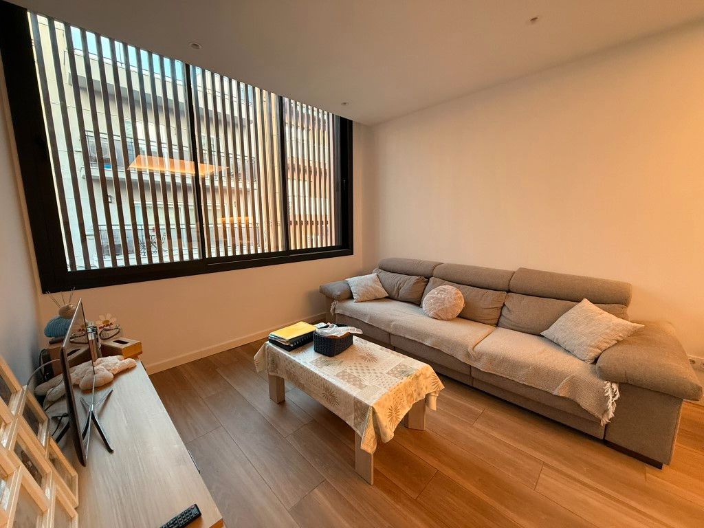 Sala d'estar de Pis en venda en Badalona amb Aire condicionat, Calefacció i Parquet