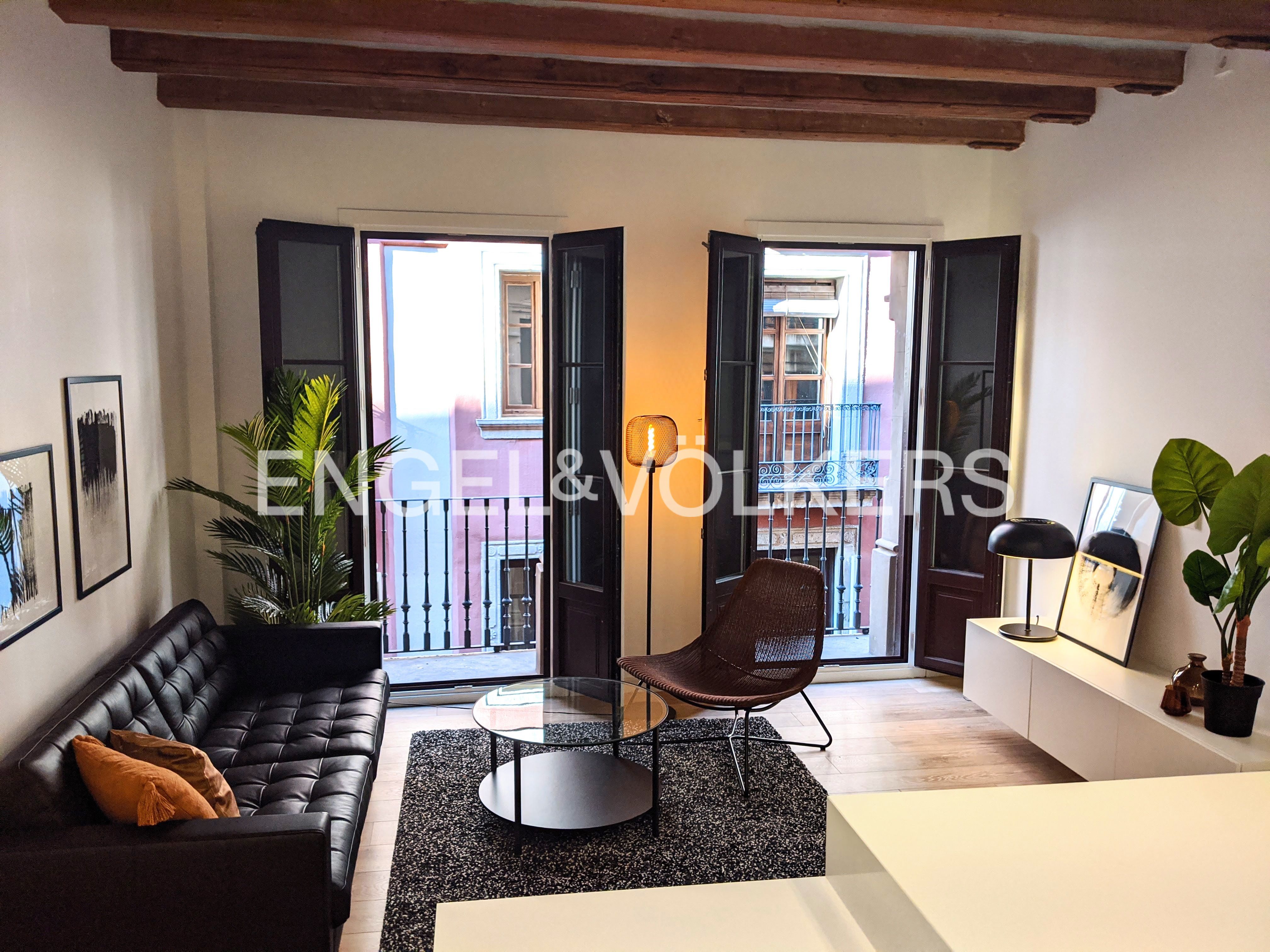Living room of Attic to rent in  Barcelona Capital  with Air Conditioner, Heating and Parquet flooring