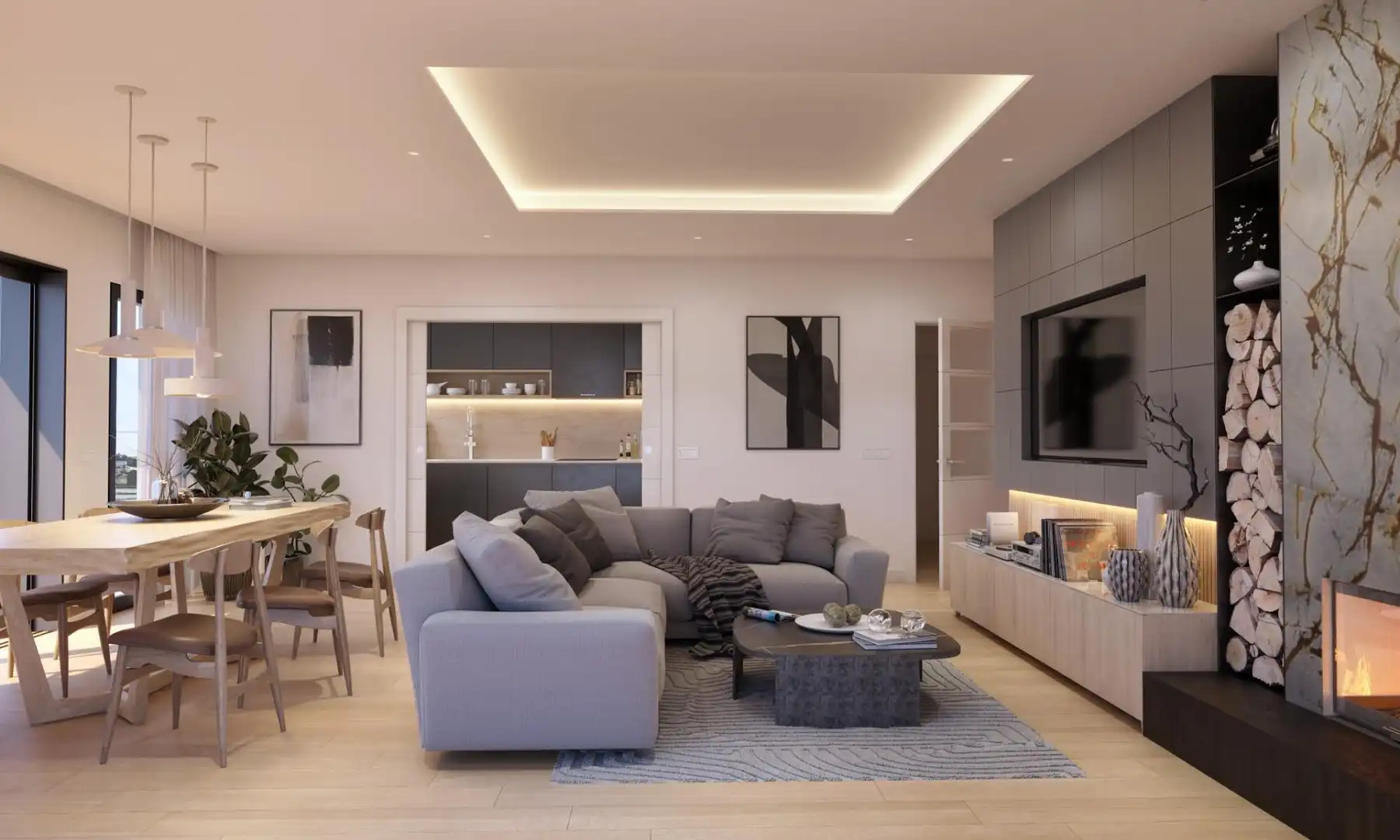 Wohnzimmer von Wohnungen zum Verkauf in Culleredo mit Heizung, Terrasse und Abstellraum