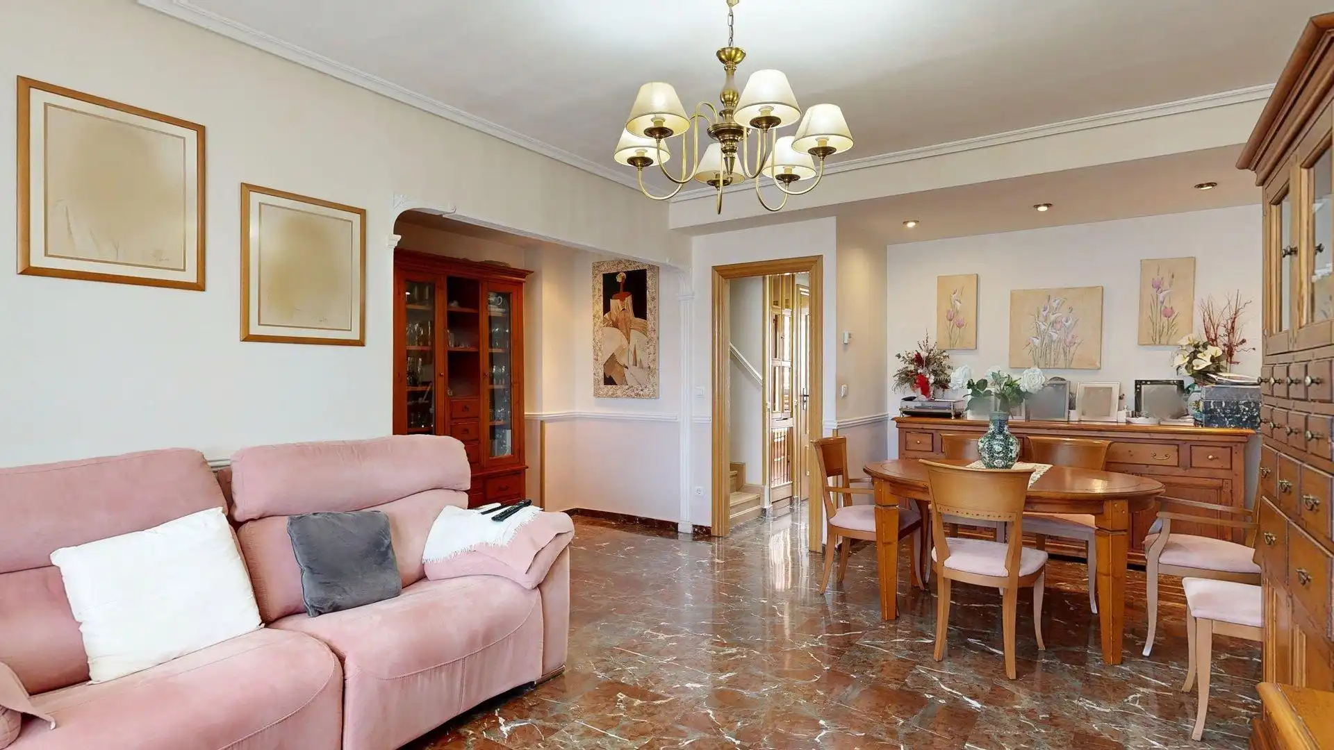 Sala de estar de Casa adosada en venta en Zaragoza con Aire acondicionado, Calefacción y Terraza
