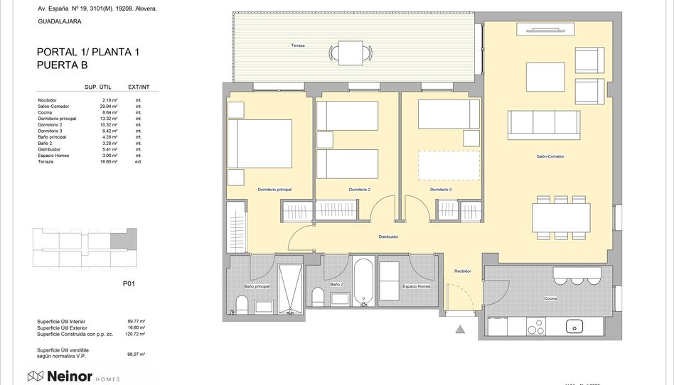 Foto 1 de Piso en venta en Calle Edgar Neville, Alovera, Guadalajara